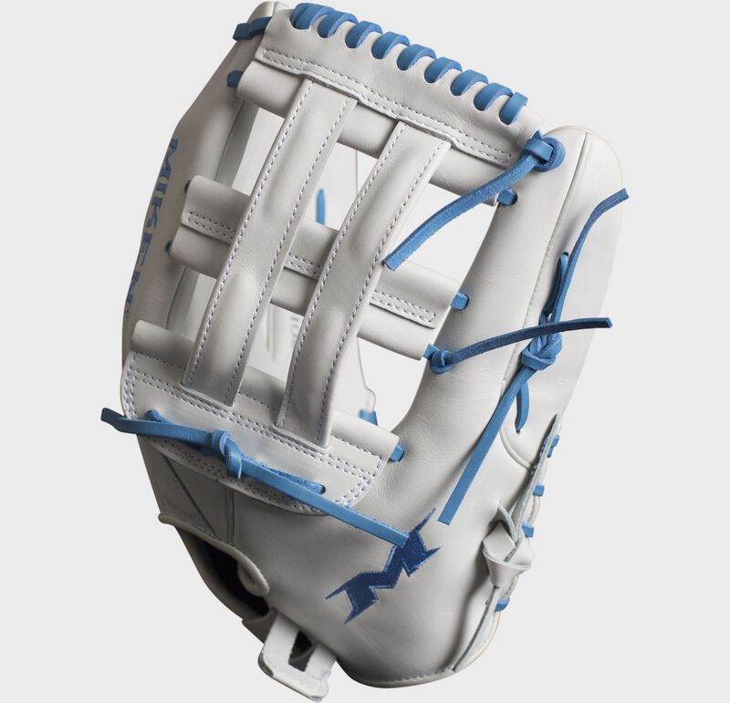 2026 Miken Pro Series White/Columbia Blue 13" Fielding Glove, Left Hand Throw